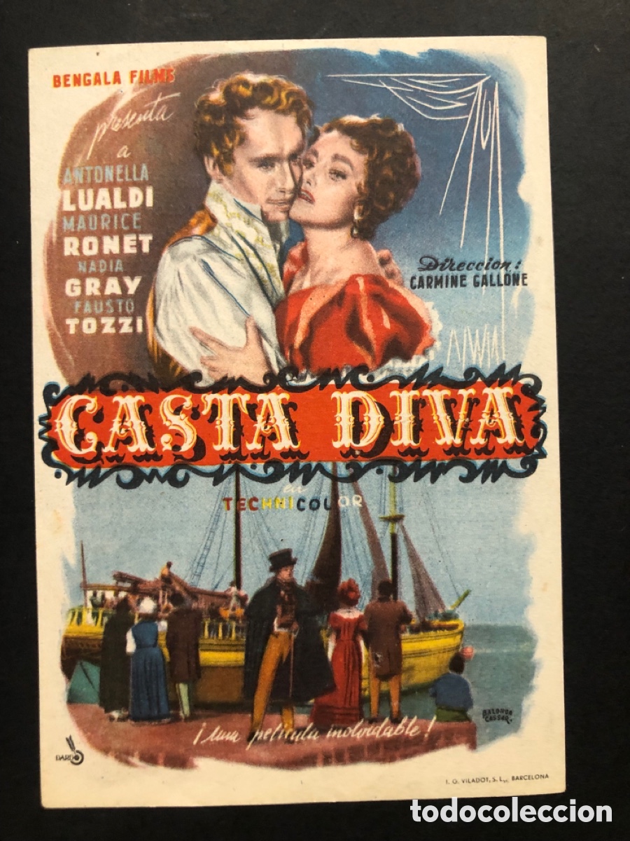  Flyers Publicitaires de films Anciens: Programa casta diva antonella lualdi con publicidad cine mundial A10