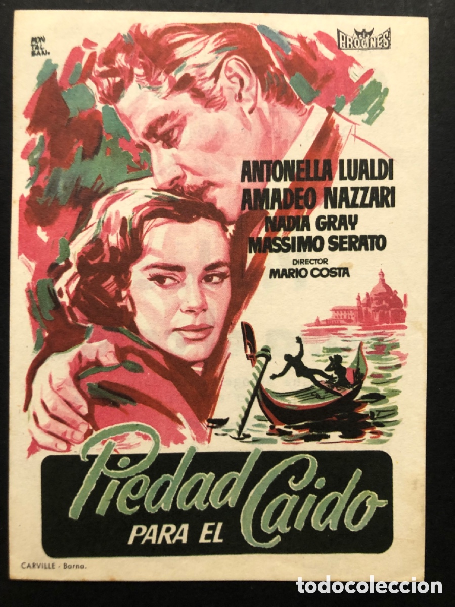  Flyers Publicitaires de films Anciens: Programa piedad para el caido antonella lualdi con publicidad cine avenida valencia A10