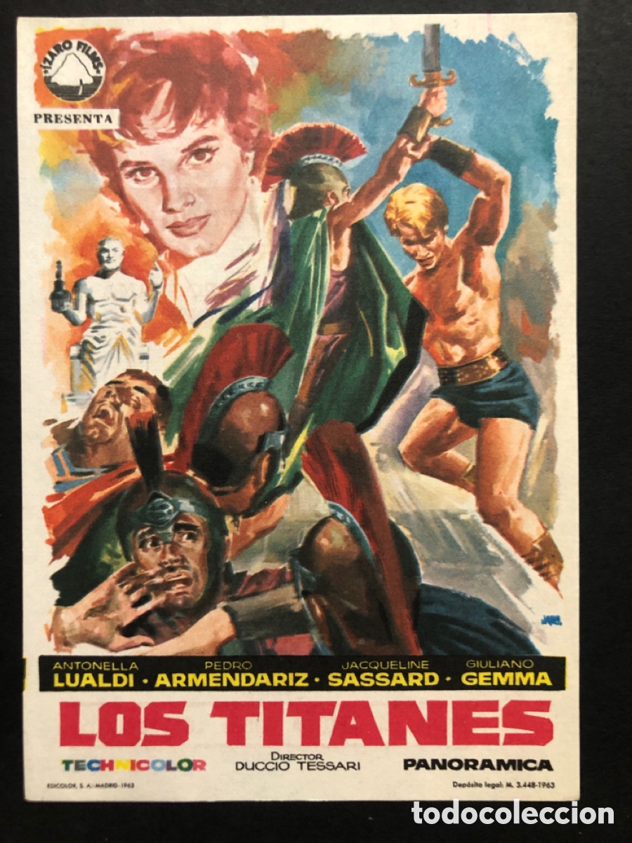  Flyers Publicitaires de films Anciens: Programa los titanes antonella lualdi con publicidad cine oriente barcelona A10