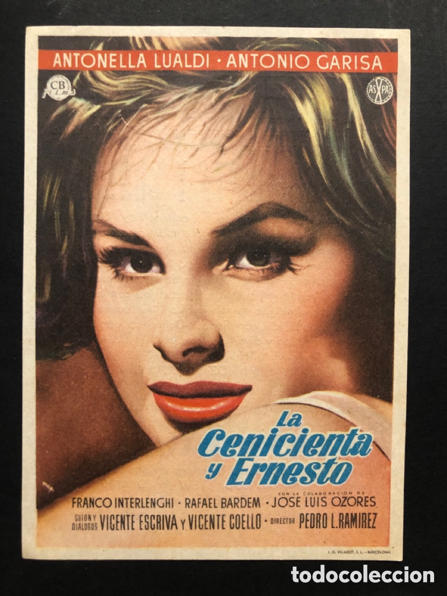  Flyers Publicitaires de films Anciens: Programa la cenicienta y ernesto antonella lualdi con publicidad teatro principal cinema A10