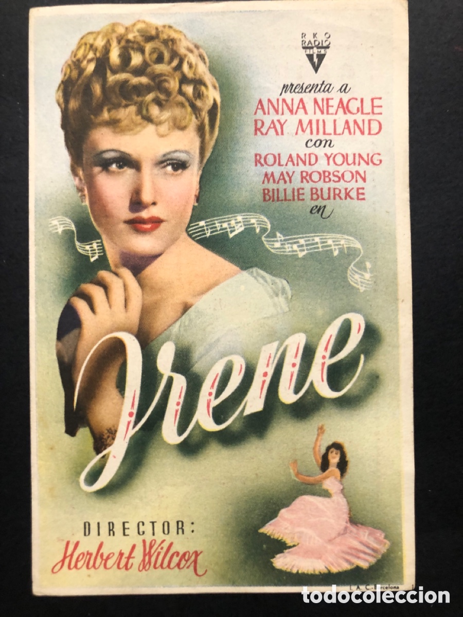  Flyers Publicitaires de films Anciens: Programa Irene Anna Neagle con publicidad cine espa&ntilde;ol valencia A10