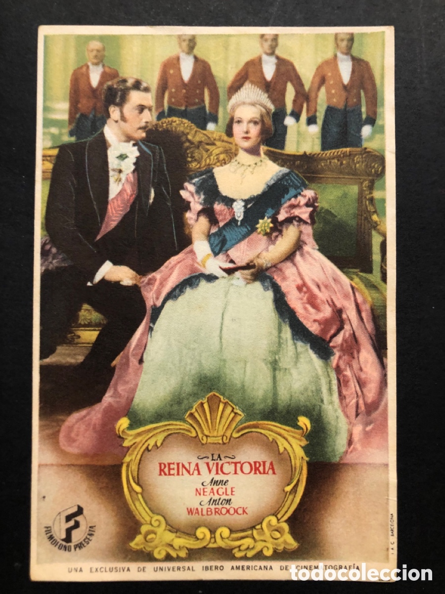 Flyers Publicitaires de films Anciens: Programa la reina victoria Anna Neagle con publicidad cine levante valencia A10