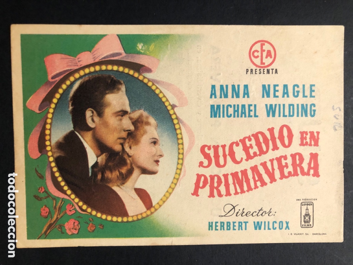  Flyers Publicitaires de films Anciens: Programa sucedi&oacute; en primavera Anna Neagle con publicidad cine sur mislata A10