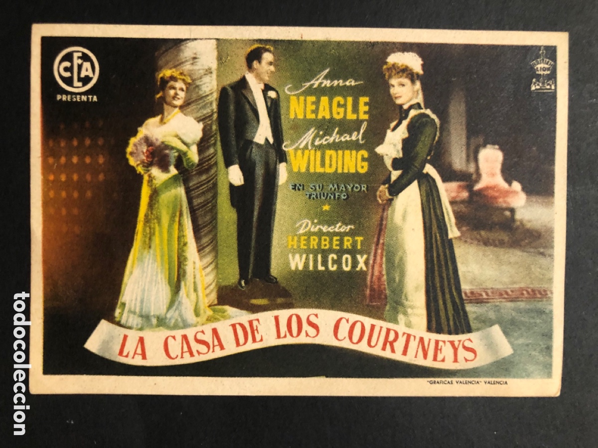  Flyers Publicitaires de films Anciens: Programa la casa de los courtneys Anna Neagle con publicidad teatro Maiquez Cartagena A10