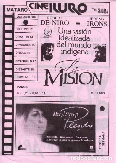 Cine: LA MISI&Oacute;N/PLENTY (Con publicidad)