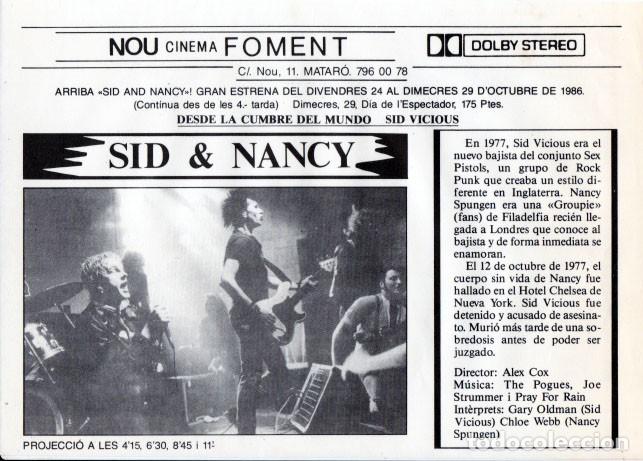 Cine: SID & NANCY (Con publicidad) - Foto 1