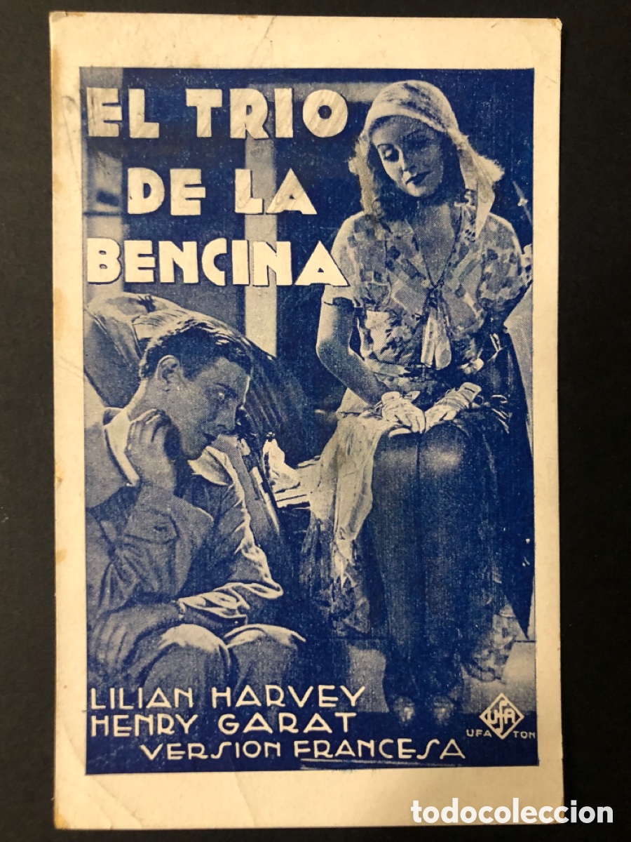 Cinema: Programa tarjeta UFA el tr&iacute;o de la bencina lilian harvey Henry Garat A10