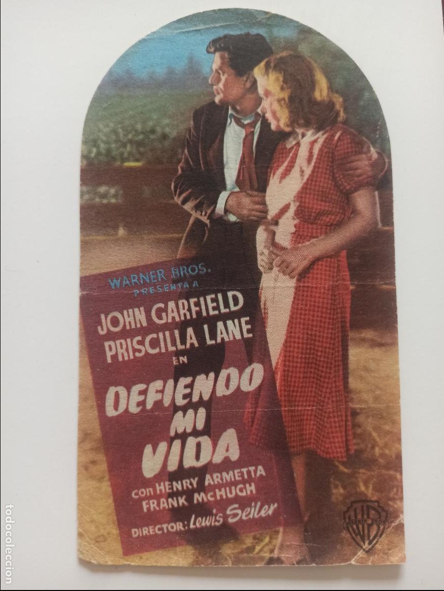 Cine: FOLLETO DE MANO TROQUELADO - DEFIENDO MI VIDA - SIN PUBLICIDAD (9S)