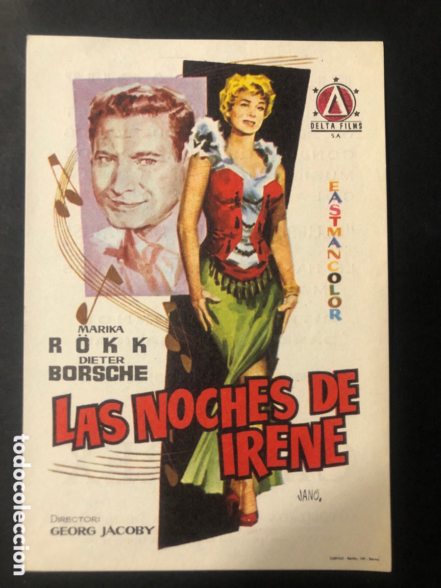 Cinema: Programa las noches de irene Marika Rokk con publicidad cine rex zaragoza A10