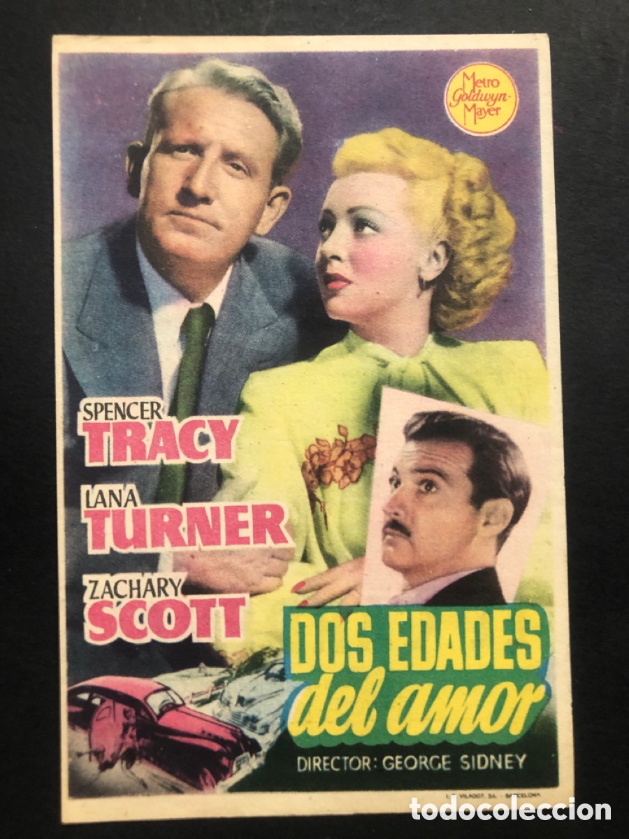 Cinema: Programa MGM dos edades del amor Spencer tracy lana turner con publicidad cine sur mislata