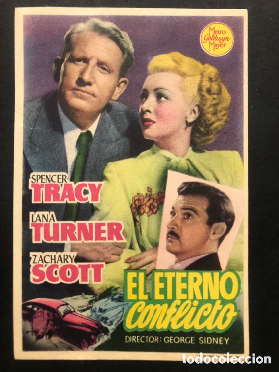 Cinema: Programa MGM el eterno conflicto Spencer tracy lana turner