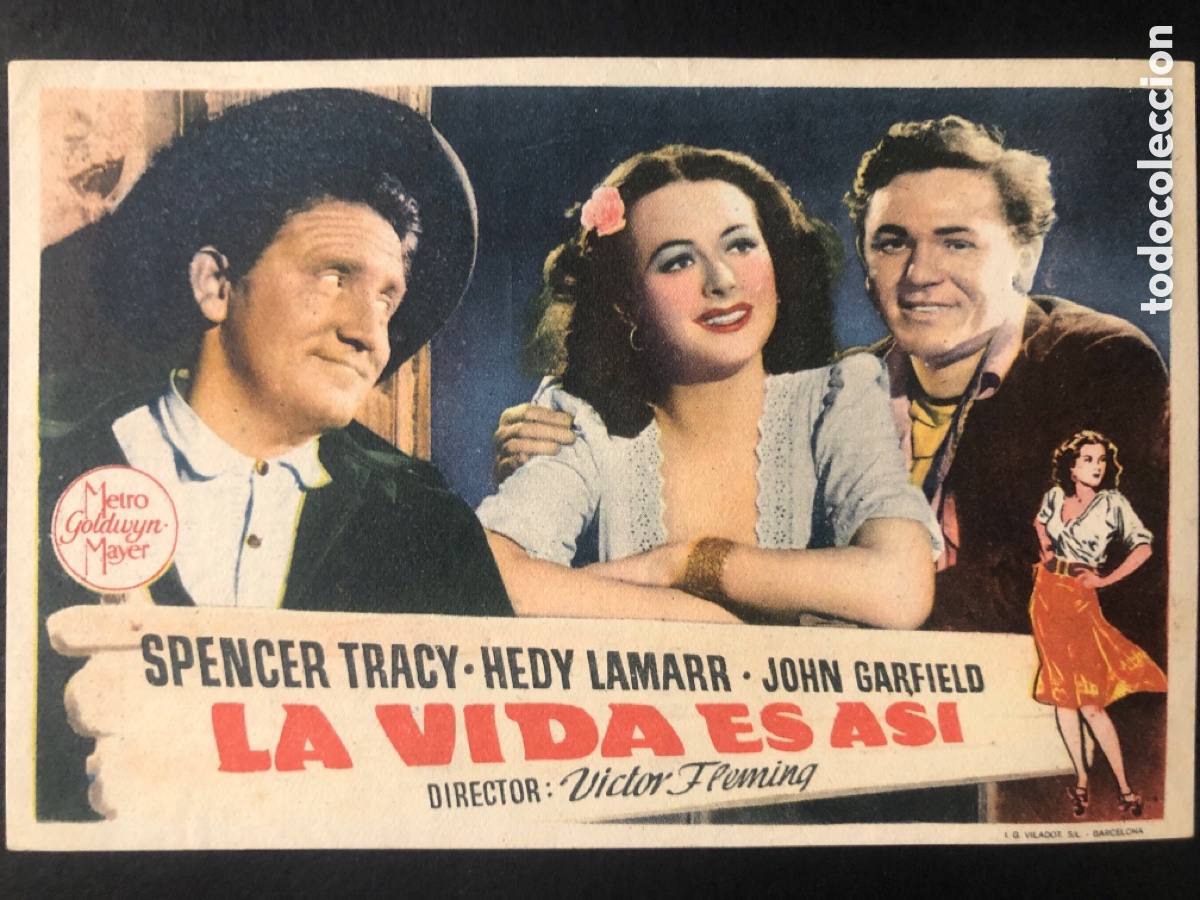 Cinema: Programa MGM Spencer tracy hedy lamarr con publicidad cine sur mislata
