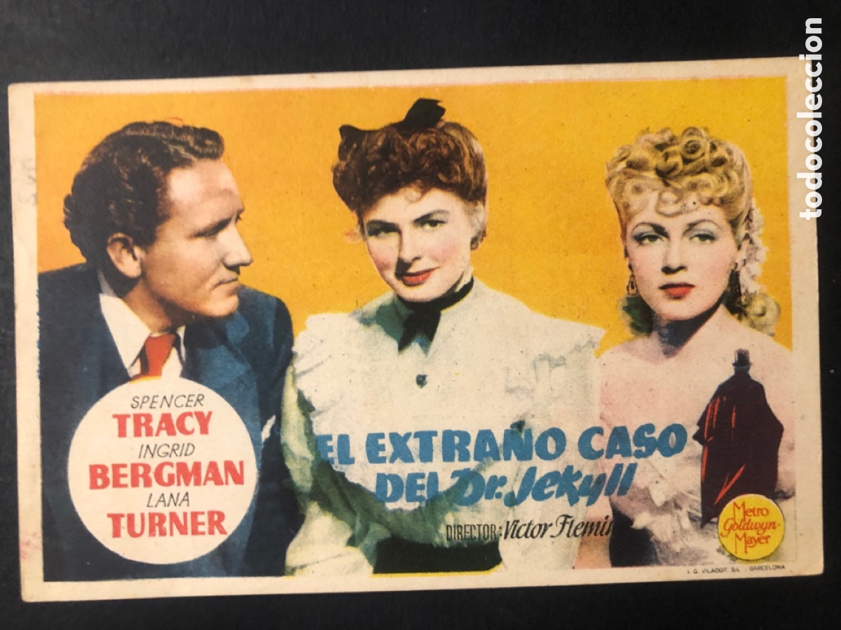 Cinema: Programa MGM el extra&ntilde;o caso del Dr jekill Spencer tracy lana turner con publicidad cine sur mislata