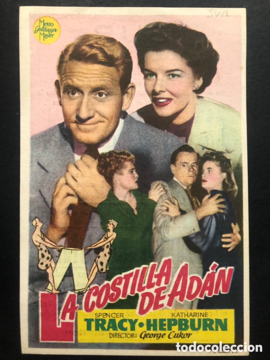 Cinema: Programa MGM la costilla de Ad&aacute;n Spencer Katherine hepburn tracy con publicidad cine sur mislata