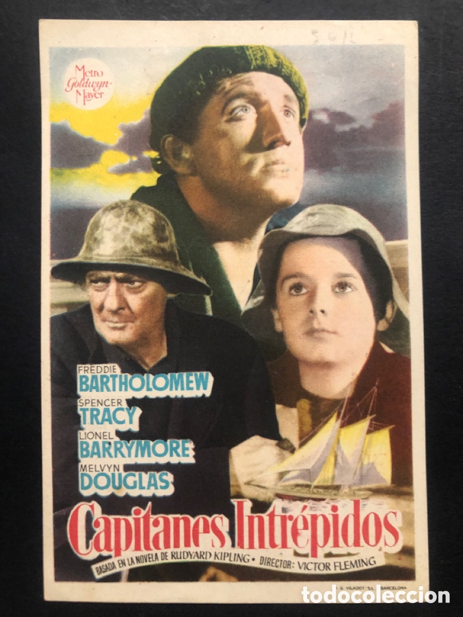 Cinema: Programa MGM capitanes intr&eacute;pidos Spencer tracy con publicidad cine sur mislata