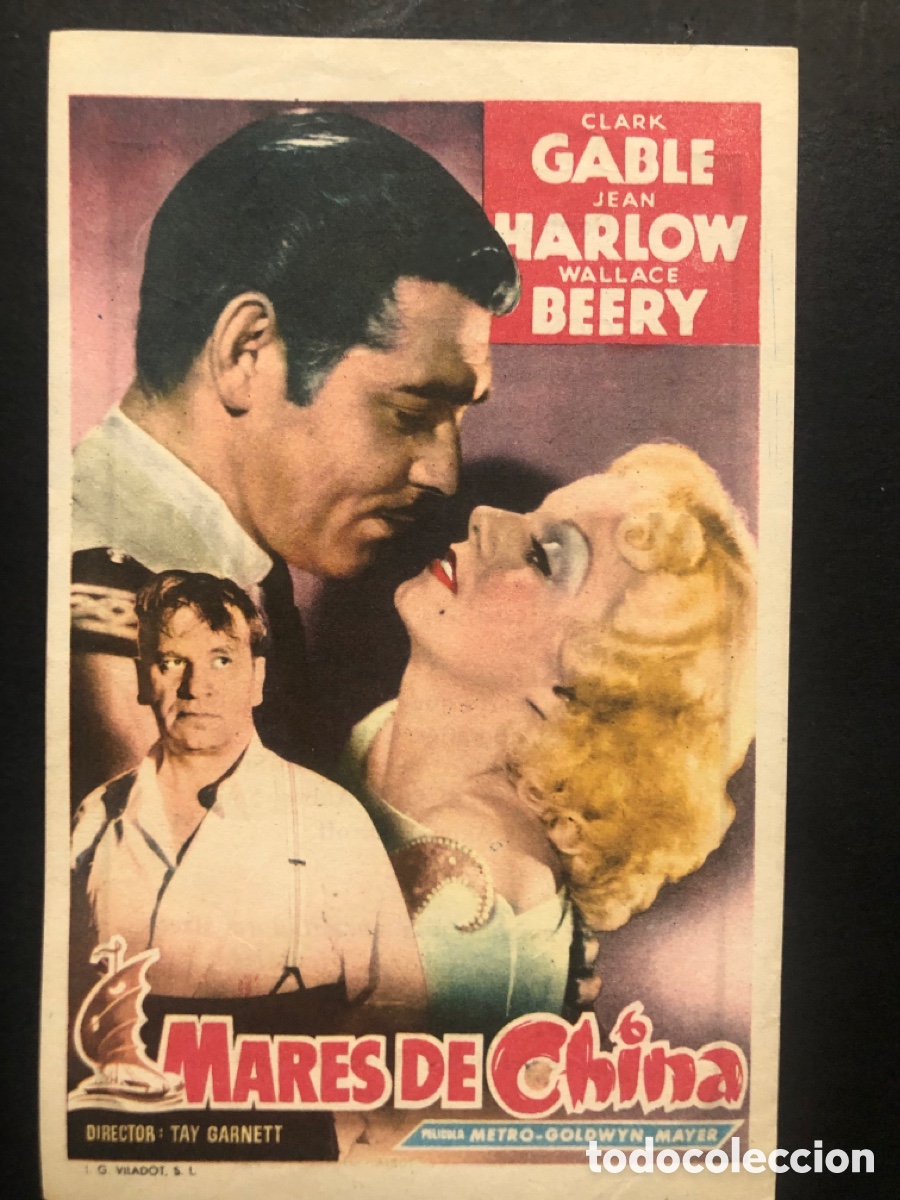 Cinema: Programa MGM mares de china clark gable jean Harlow con publicidad ideal cinema vitoria