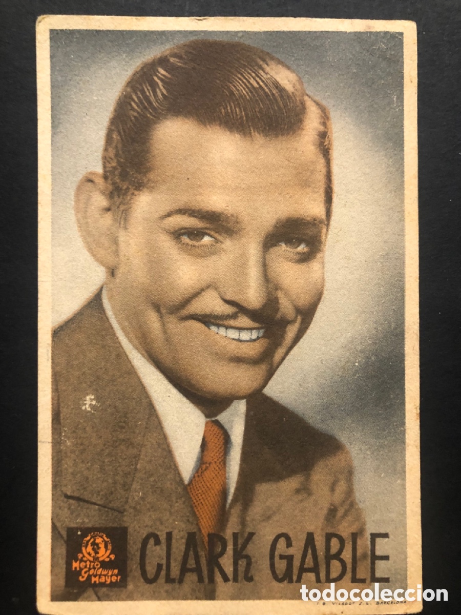 Cinema: Programa tarjeta MGM foto clark gable con publicidad cine moulin rouge valencia
