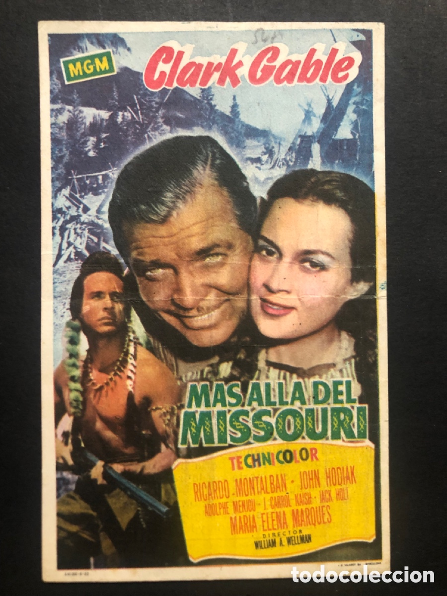 Cinema: Programa MGM m&aacute;s all&aacute; del missouri clark gable con publicidad cine Sur mislata