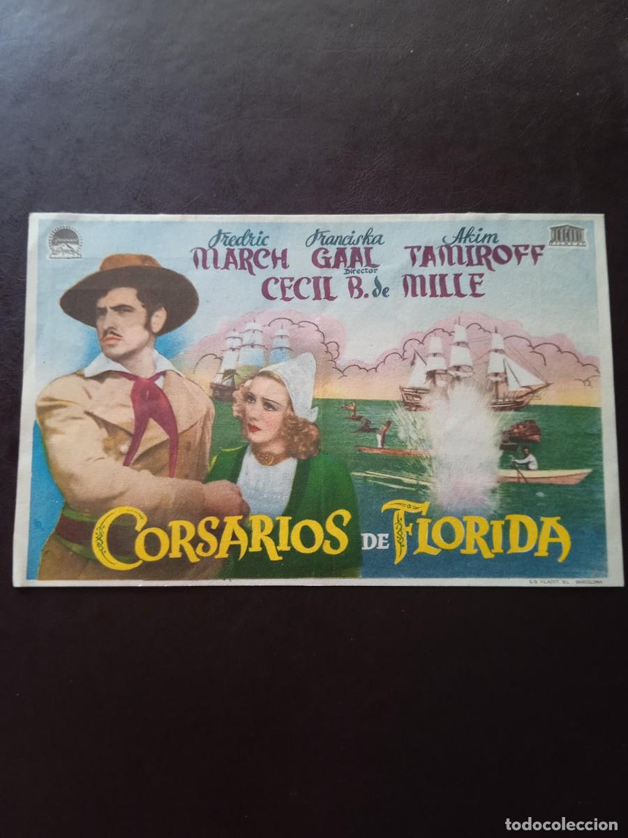  Flyers Publicitaires de films Anciens: Corsarios de Florida con publicidad Cine Echegaray Malaga