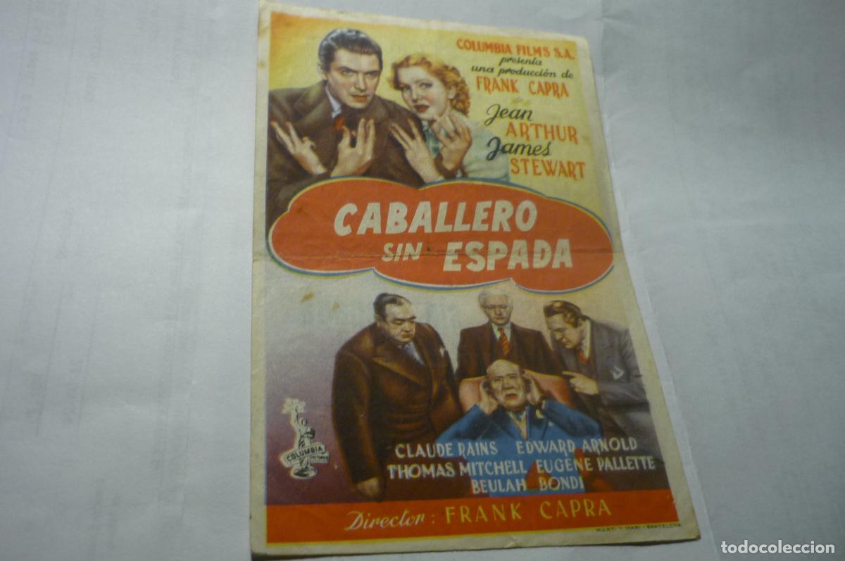 Cine: programa caballero sin espada.-jean arhur.- - Foto 1