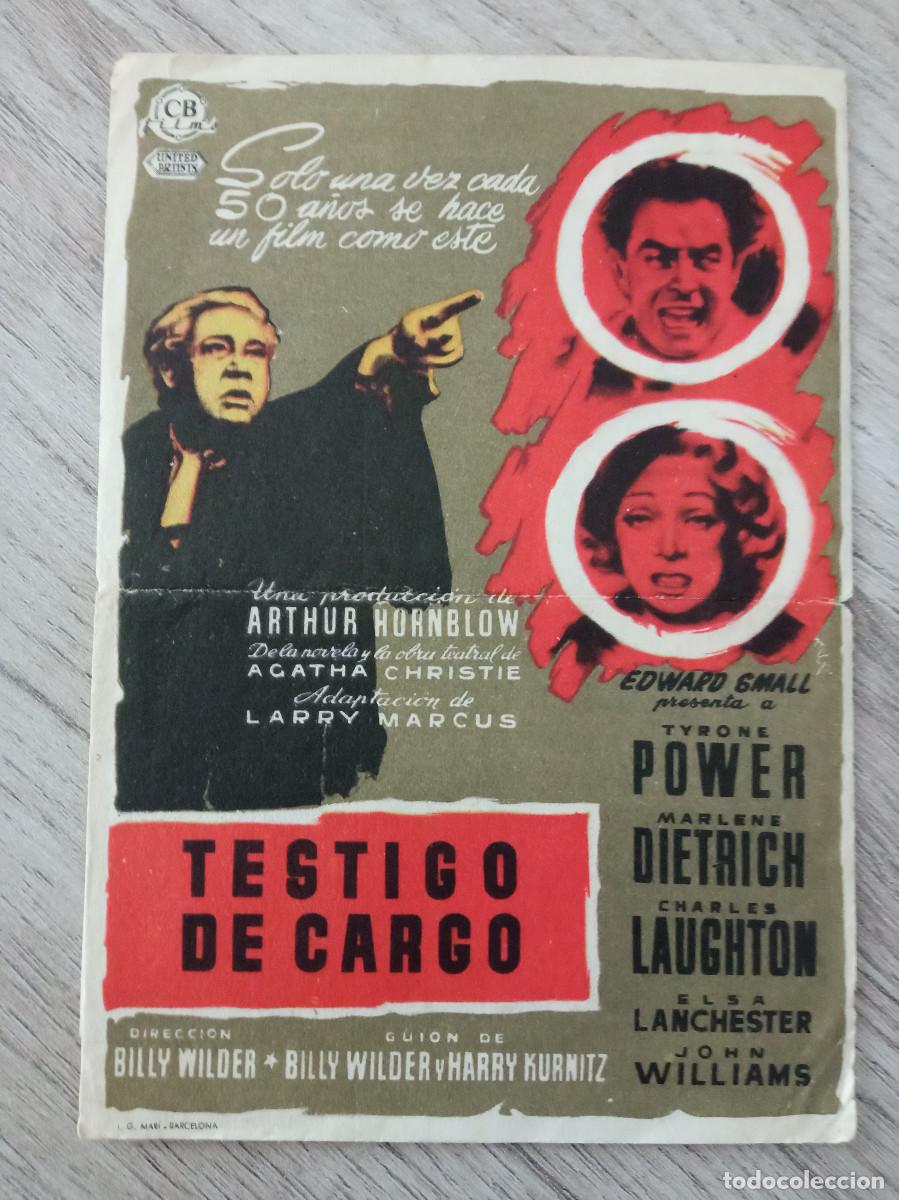 Cine: TESTIGO DE CARGO, TYRONE POWER, CHARLES LAUGHTON