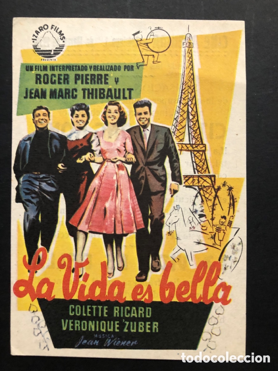 Cine: Programa la vida es Bella roger pierre con publicidad cine avenida Orihuela A10