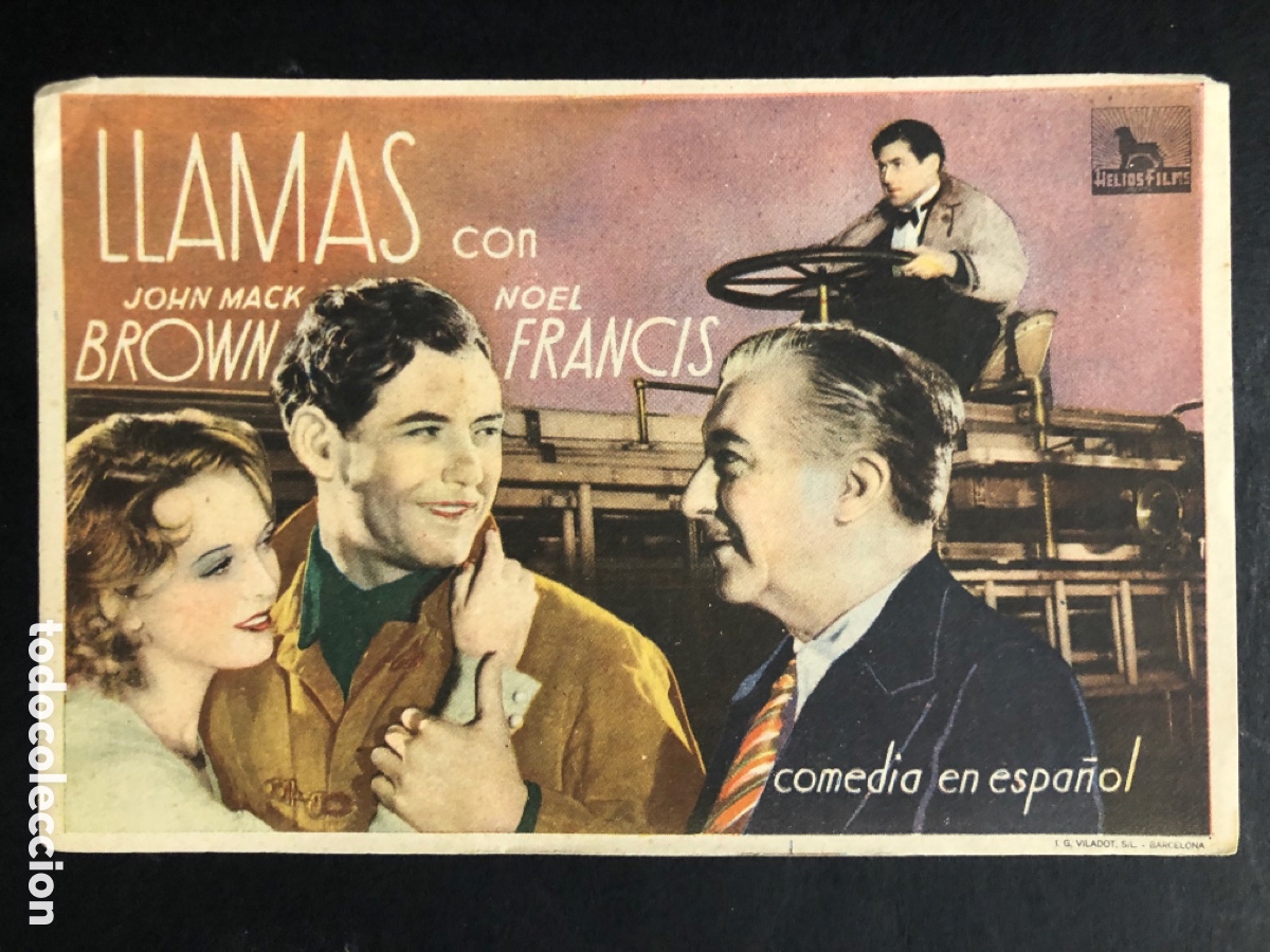 Cine: Programa llamas john mack brown con publicidad cine ateneo tarrega A10