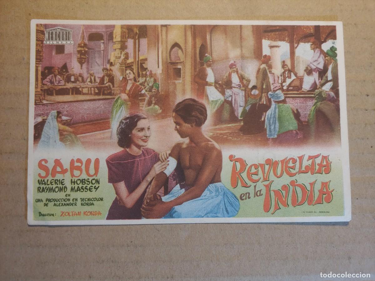 Kino: FOLLETO DE MANO CON PUBLCIDAD DE LA PELICULA REVUELTA EN LA INDIA