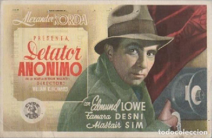 Cine: PROGRAMA DE CINE: DELATOR AN&Oacute;NIMO PC-7659 - Foto 1
