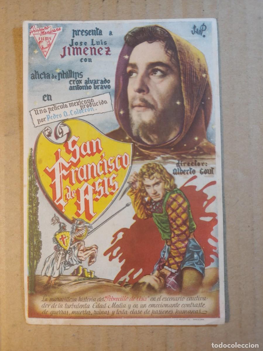 Cine: FOLLETO DE MANO CON PUBLCIDAD DE LA PELICULA SAN FRANCISCO DE ASIS