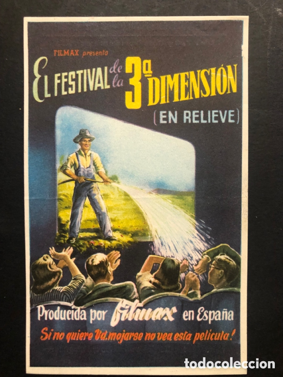 Cinema: programa festival de la 3&ordm; dimension en relieve con publicidad cine moderno concentaina A10