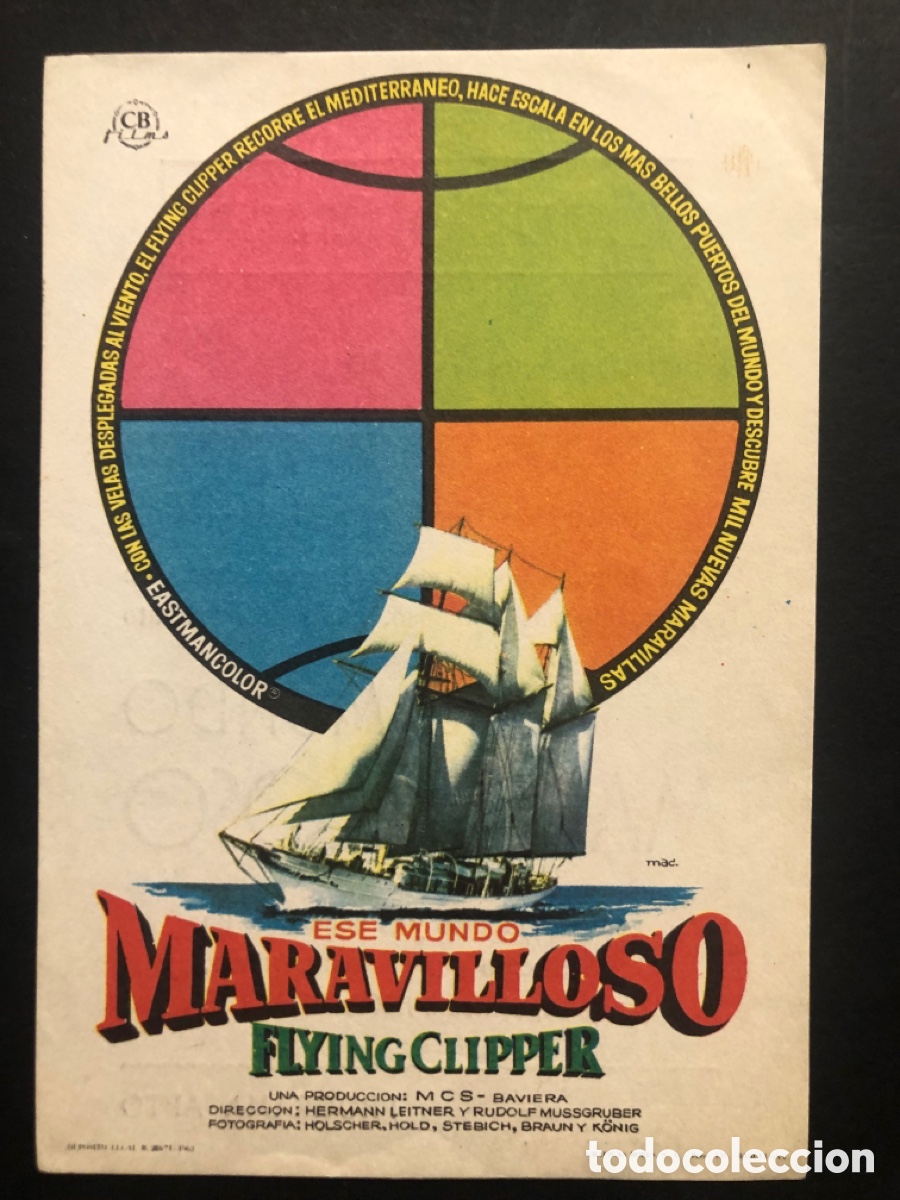 Cinema: Programa ese mundo maravilloso flying clipper con publicidad cine capitol tarragona A10