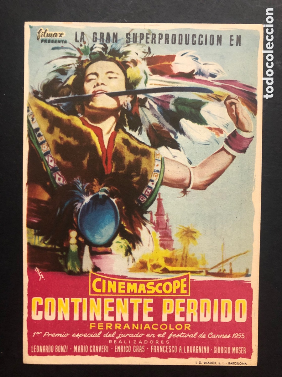 Cinema: Programa continente perdido con publicidad cine ideal A10
