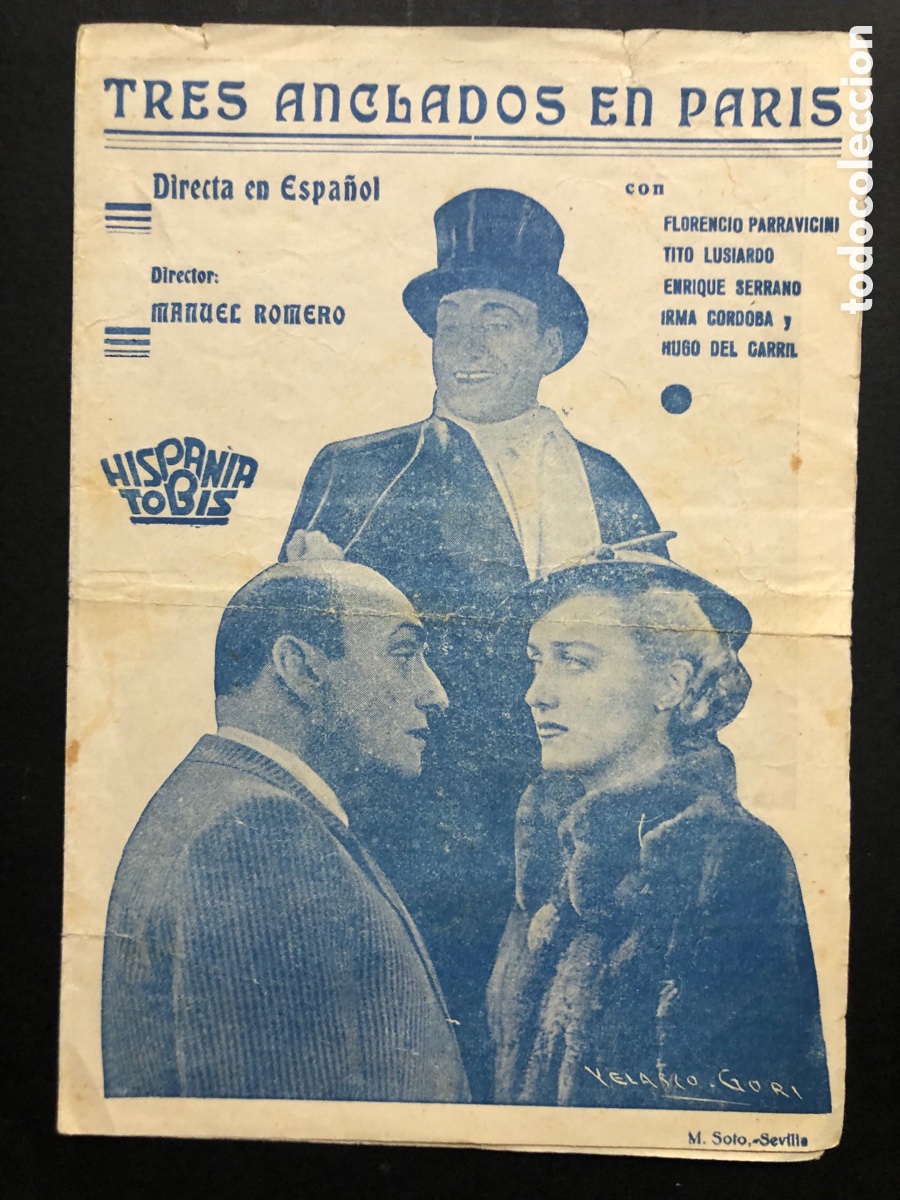 Cinema: Programa tres anclados en paris florencio parravicini con publicidad cine lirico valencia A10