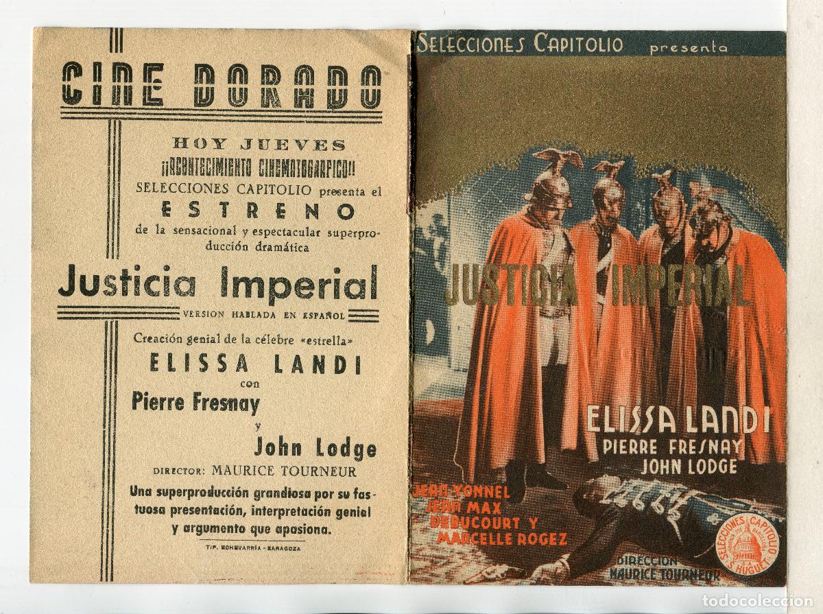 Cine: JUSTICIA IMPERIAL, con Elissa Landi.