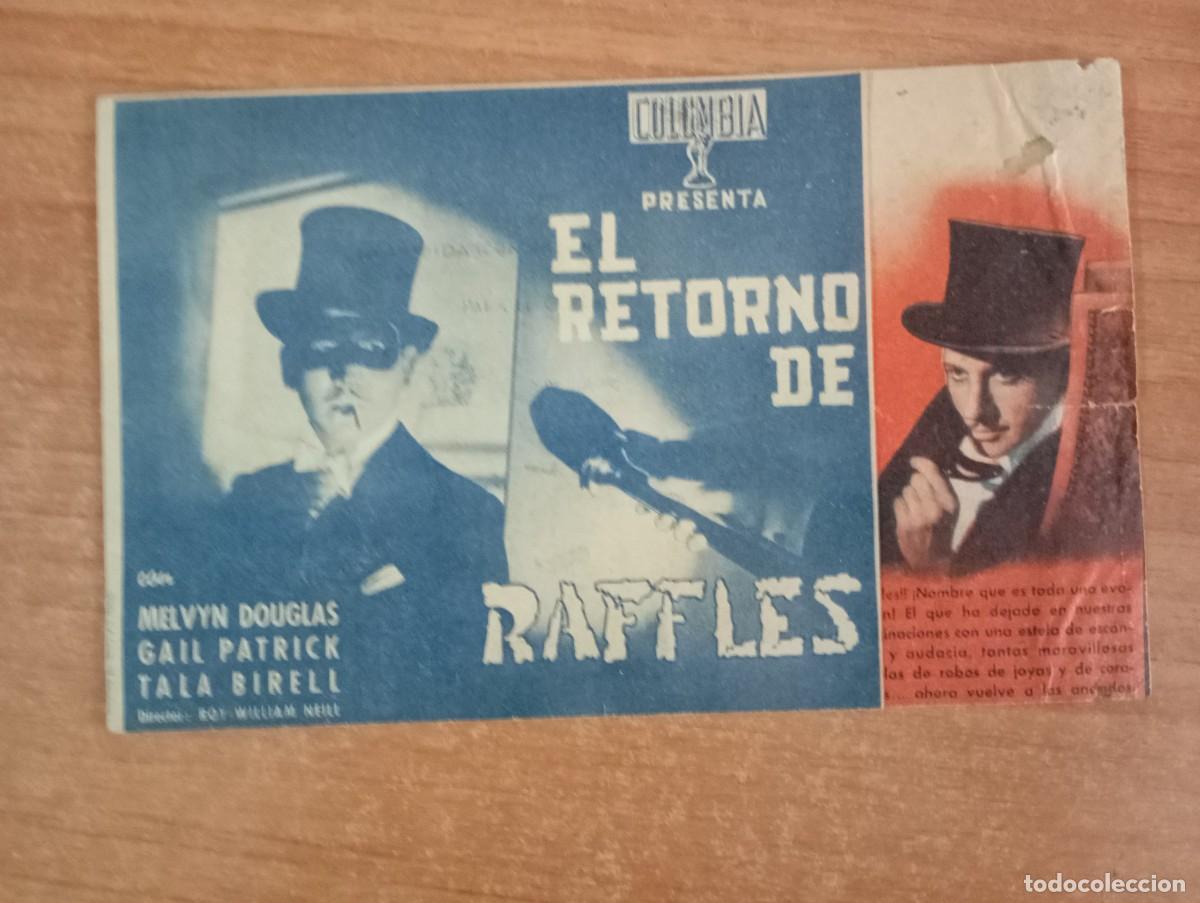 Cine: AL1--PROGRAMA DE CINE DE LA PELICULA--- EL RETORNO DE RAFFLES