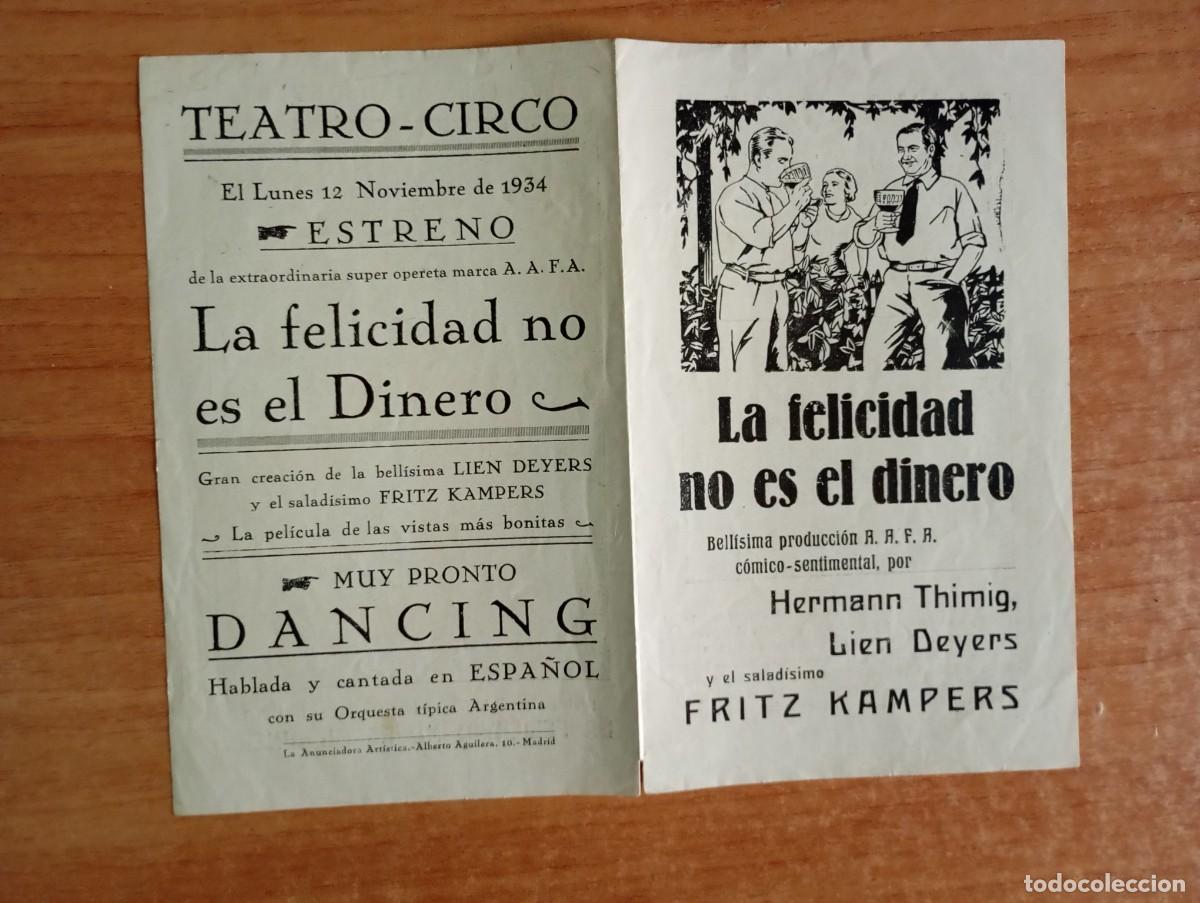 Cine: AL1--PROGRAMA DE CINE DE LA PELICULA---LA FELICIDAD NO ES EL DINERO