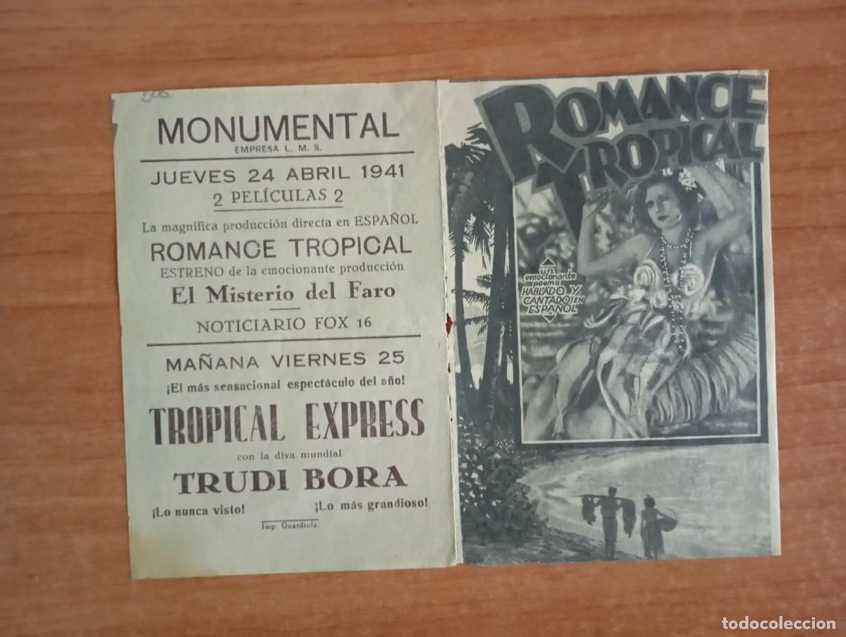 Cine: AL1--PROGRAMA DE CINE DE LA PELICULA---ROMANCE TROPICAL