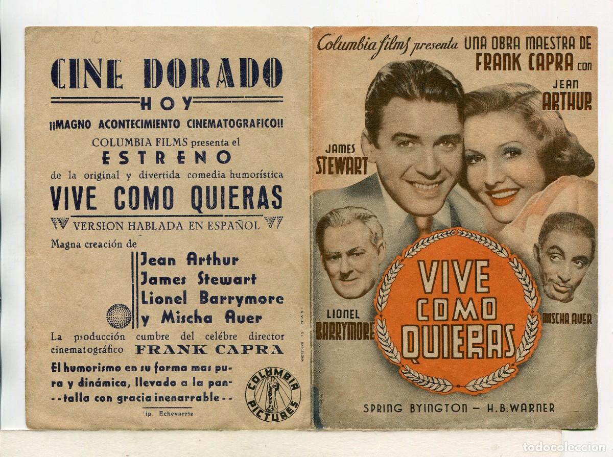 Cine: VIVE COMO QUIERAS, con James Stewart. - Foto 1
