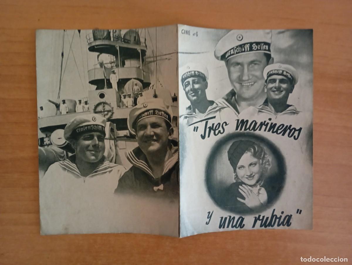  Flyers Publicitaires de films Anciens: AL1--PROGRAMA DE CINE DE LA PELICULA---TRES MARINEROS Y UNA RUBIA