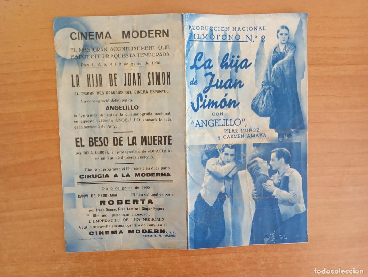  Flyers Publicitaires de films Anciens: AL1--PROGRAMA DE CINE DE LA PELICULA--- LA hija de juan simon ct