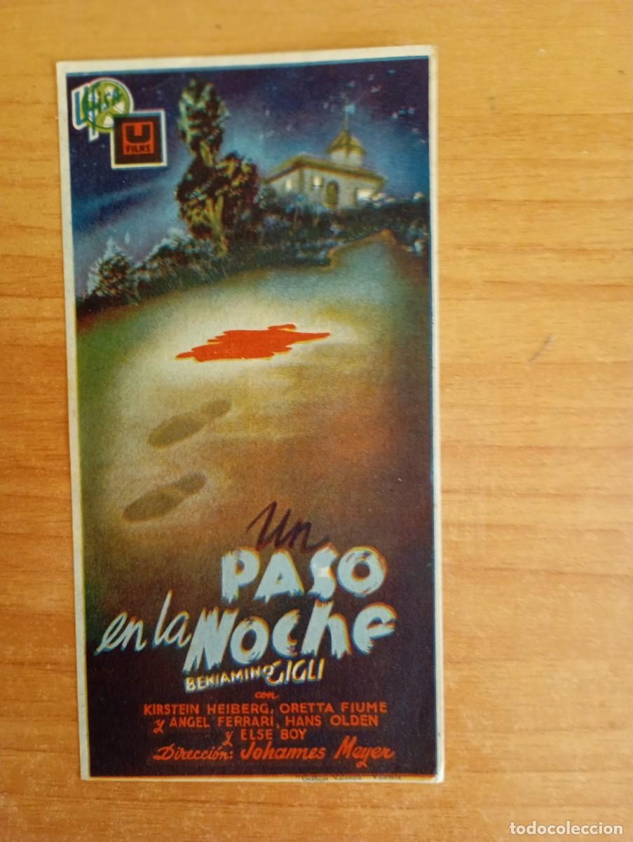  Flyers Publicitaires de films Anciens: AL1-- PROGRAMA DE CINE DE LA PELICULA--- UN PASO EN LA NOCHE