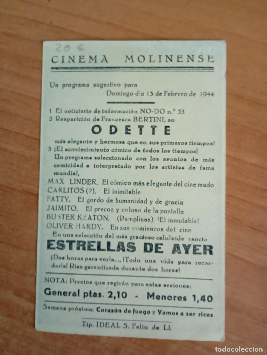 Cine: AL1-- PROGRAMA DE CINE DE LA PELICULA--- ODETTE ct - Foto 2