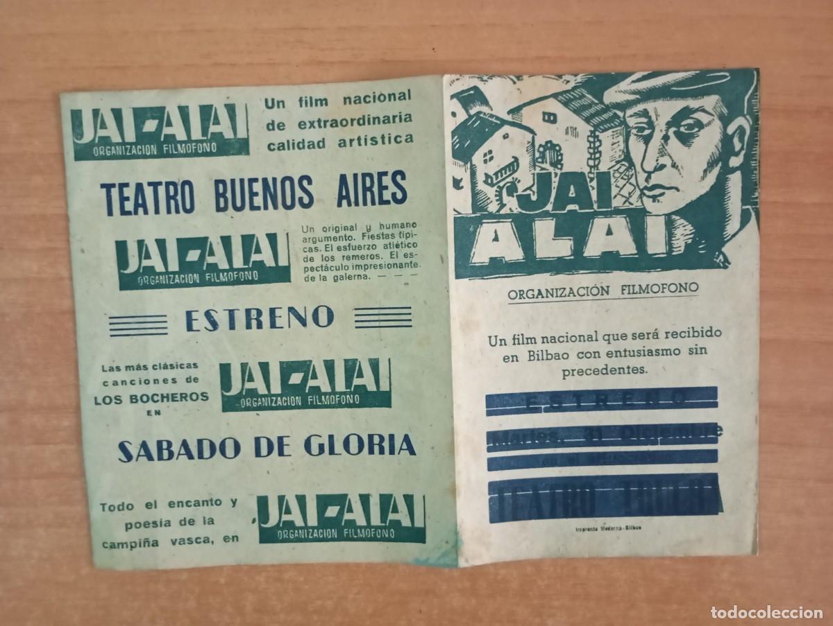 Cine: AL1-- PROGRAMA DE CINE DE LA PELICULA--- JAI ALAI - Foto 1