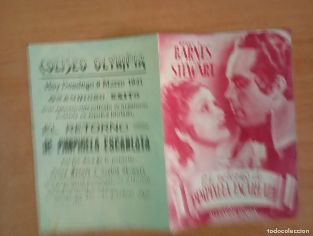  Flyers Publicitaires de films Anciens: AL1-- PROGRAMA DE CINE DE LA PELICULA--- EL RETORNO DE PIMPINELA ESCARLATA