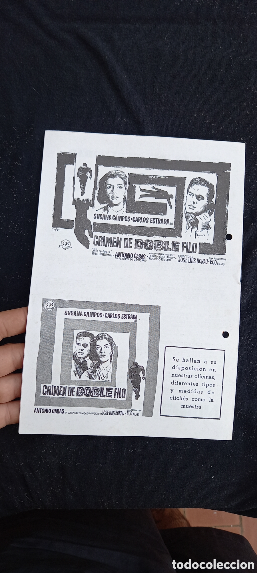 Cine: ANTIGUO PROGRAMA DE CINE CRIMEN DE DOBLE FILO - Foto 5
