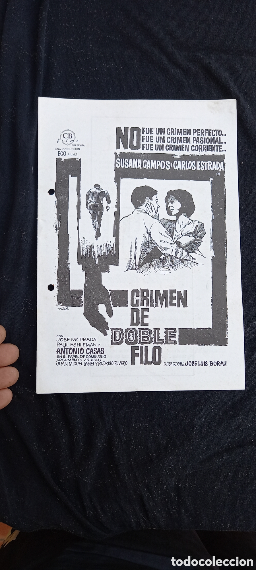 Cine: ANTIGUO PROGRAMA DE CINE CRIMEN DE DOBLE FILO - Foto 6