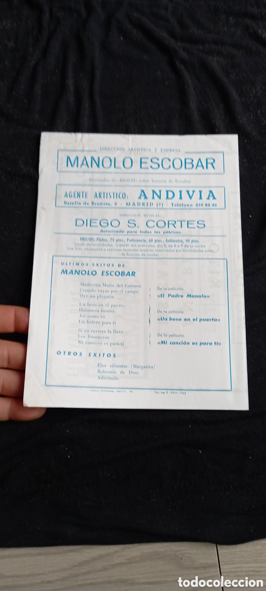 Cine: ANTIGUO PROGRAMA DE CINE ,SIEMPRE LA COPLA ,MANOLO ESCOBAR - Foto 2