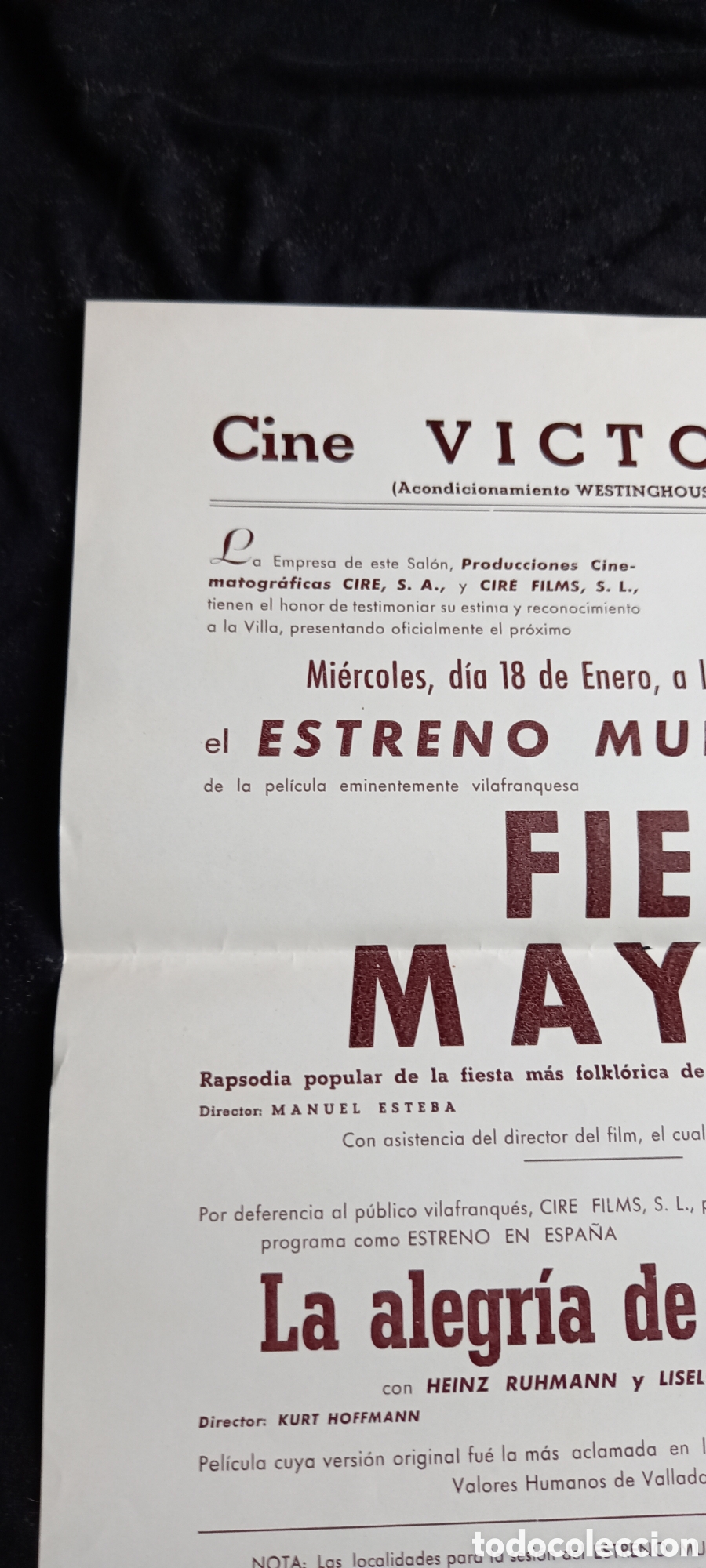Cine: ANTIGUO PROGRAMA DE CINE FIESTA MAYOR LA ALEGRIA DE LA VIDA - Foto 2