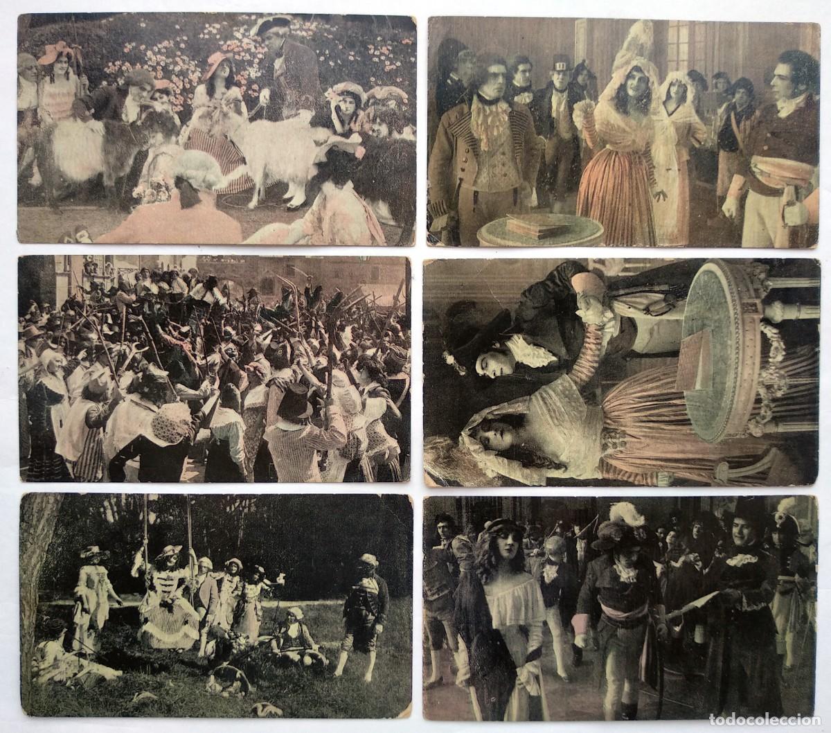  Flyers Publicitaires de films Anciens: MADAME TALLIEN, con Lyda Borelli. 6 POSTALES A&Ntilde;OS 20..